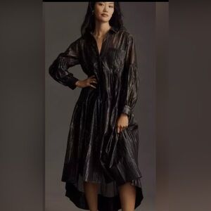 Pilcro Shimmering Black Long Sleeve Dress